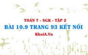Bài 10.9 trang 93 Toán 7 Kết nối tri thức Tập 2